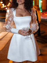 Swing-Minikleid mit Puffärmeln